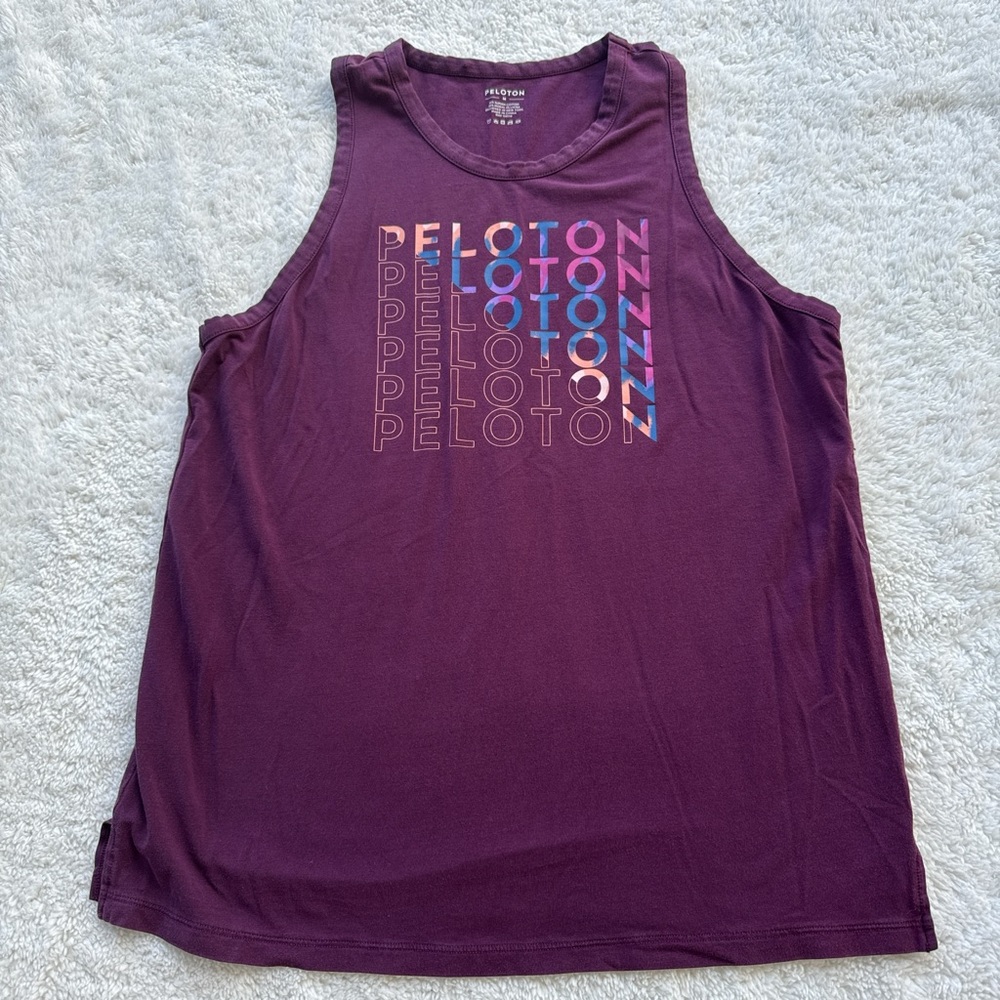 Peloton Women's Plum Graphic Workout Tank - Multicolor Logo